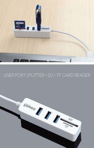 Hub Usb 2.0 Expansor Hub Usb 3 Portas Com Leitor De Cartão de Memória - Foto 6