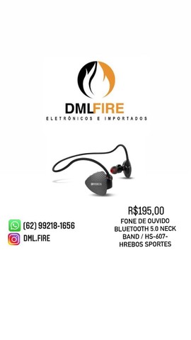 Fone de ouvido Bluetooth 5.0 neck band/Hs-607-Hrebos Sports - Foto 2