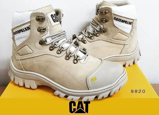 Bota Caterpillar Explorer em Couro Legítimo Lançamento - Nude