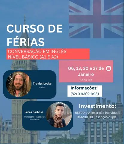 Curso De Conversação Em Inglês - Online Com Prof. Nativo