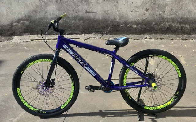 BICICLETA ARO 26 PORTAL WHEELING PERIFA 2.0 - 14,5 - VERDE ANIS BRILHANTE  E AZUL - Portal Wheeling