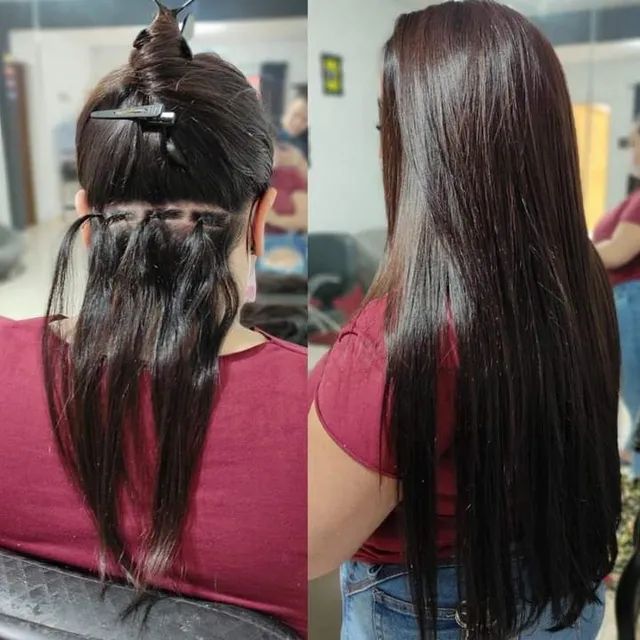 Ponto Americano_ aplicação de mega hair 
