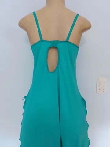 Camisola verde com bojo e renda com calcinha  tam G nova  - Foto 3