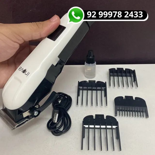 Maquina de cortar cabelo sem fio com pentes  - Foto 3