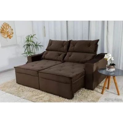 Sofá Retrátil e Reclinável 2.00m Terracota Molas Bonnel rf65 - Foto 4