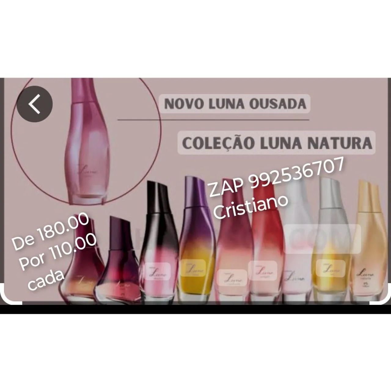 Natura perfume Luna 80.00 cada