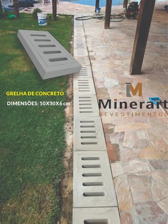 Grelha Ralo de Drenagem em concreto 50x30x6 - Foto 4