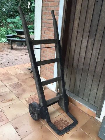 Antigo Carrinho de carga, pesado, reforçado, decorativo