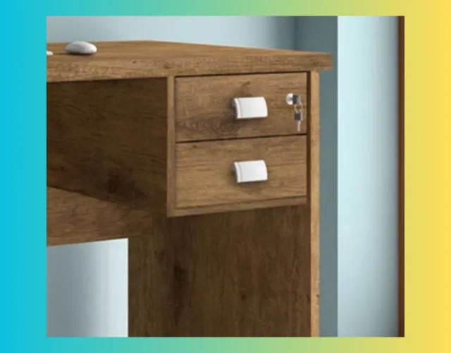 Escrivaninha com 2 Gavetas e Chave (ENTREAGS EM ATÉ 24h) - Foto 2