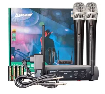  MICROFONE SEM FIO LEXSEN LM-258V DUPLO VHF - Foto 2