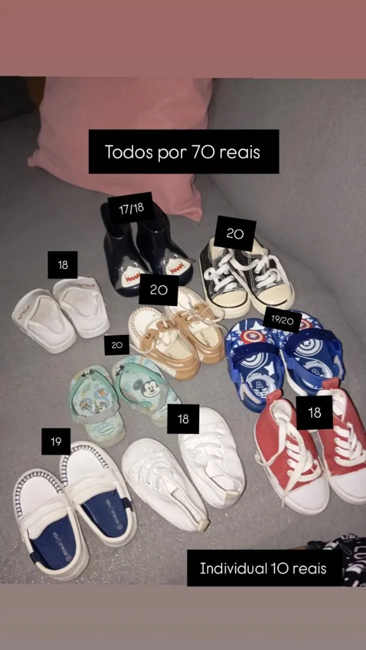 Lote de Sapatinhos Infantis - Diversos Modelos e Tamanhos!