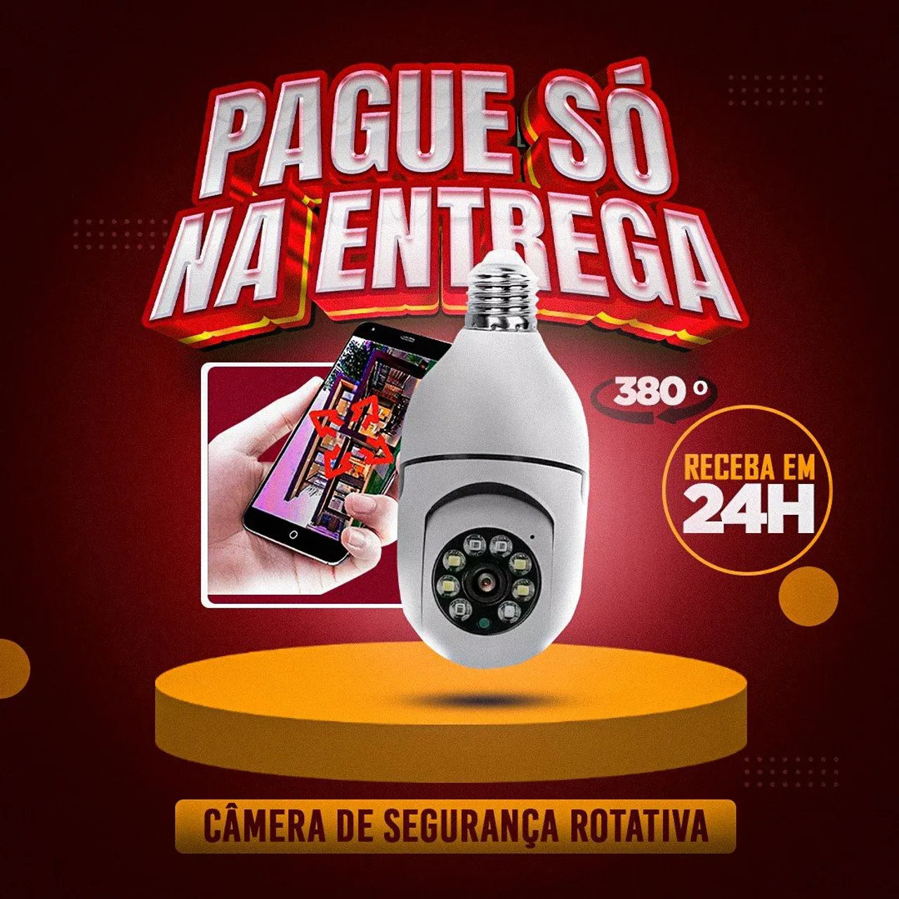 Câmera de Segurança Rotativa - Pague na Entrega!