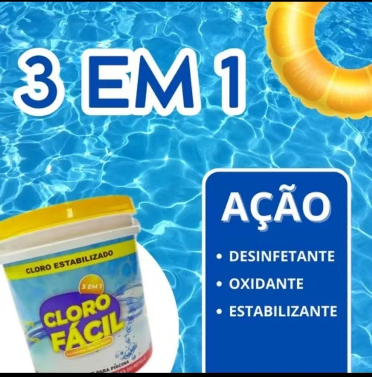 CLORO FACIL 3 EM 1 ULTRACLOR 2,5 KG - Foto 3