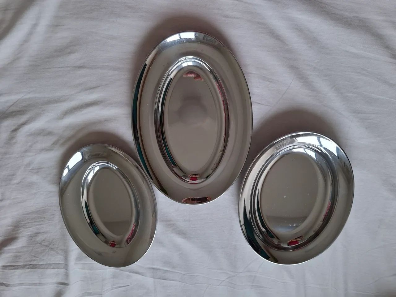 Jogo de 3 Peças de Pratos de Inox TRAMONTINA