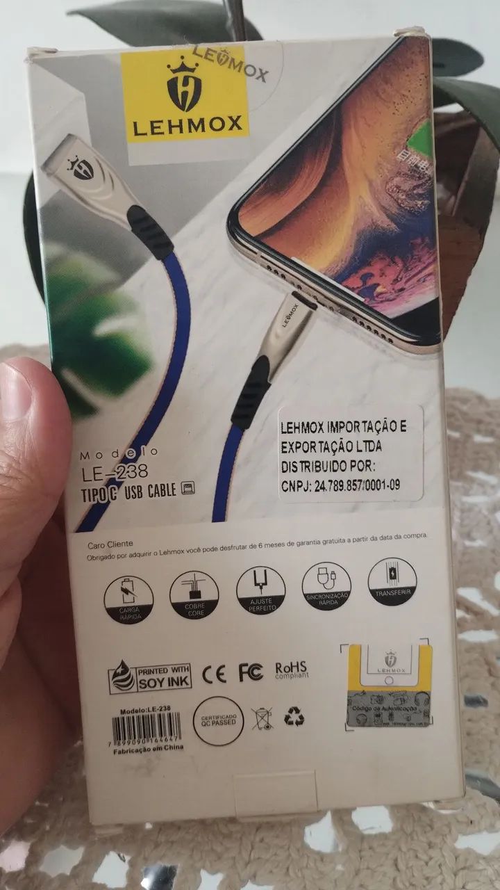 Cabo USB Tipo C LEHMOX LE-238 - Carregamento Rápido 5.0A - Foto 2