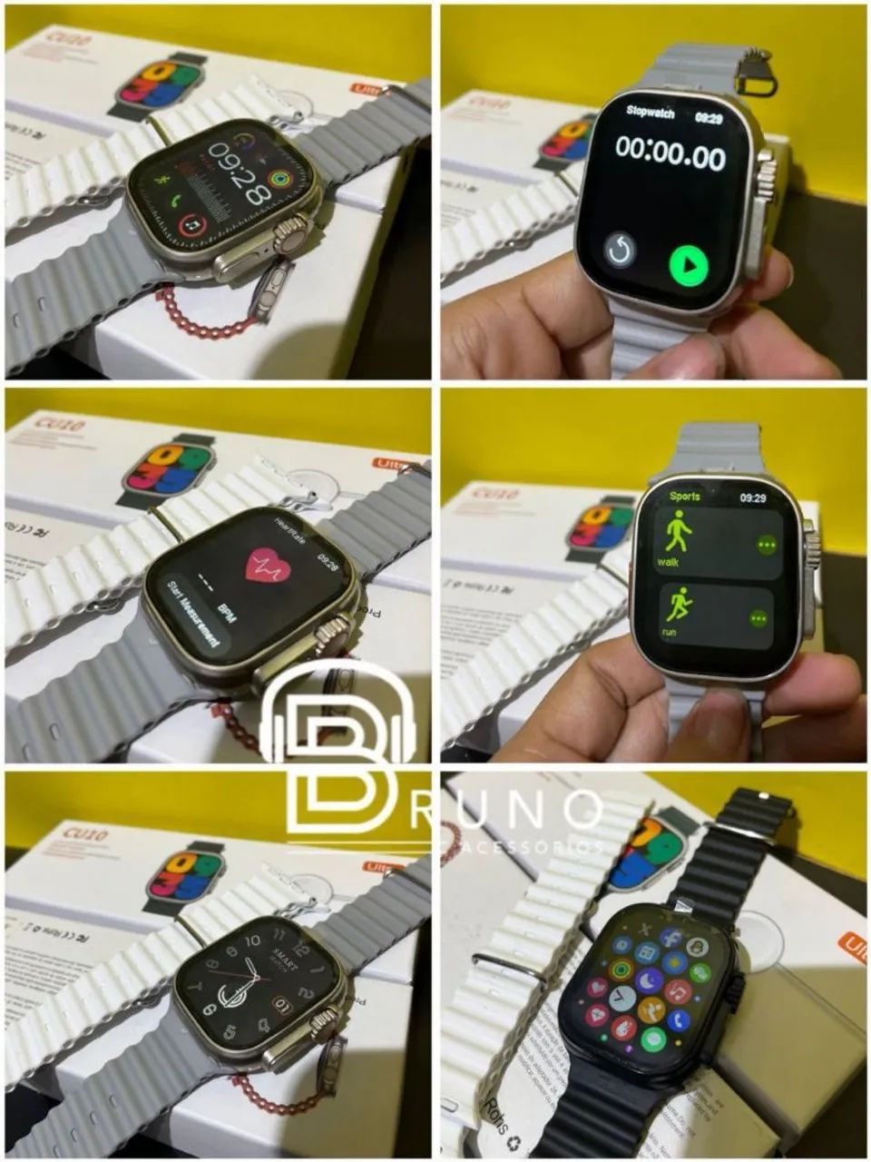 Smartwatch cs10 relogio inteligente com Bluetooth, esporte e GPS 