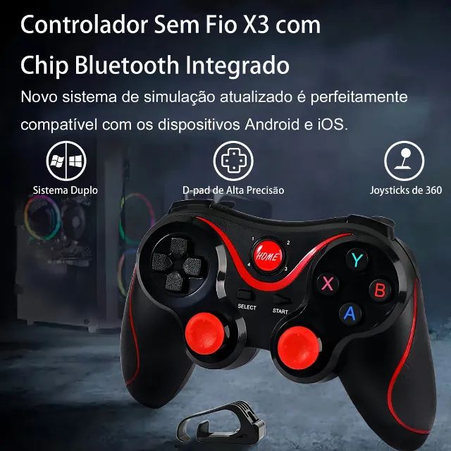 Controle Sem Fio Bluetoot Wireless Android Ios Joystick Pc Celular Smart TV  - Foto 4