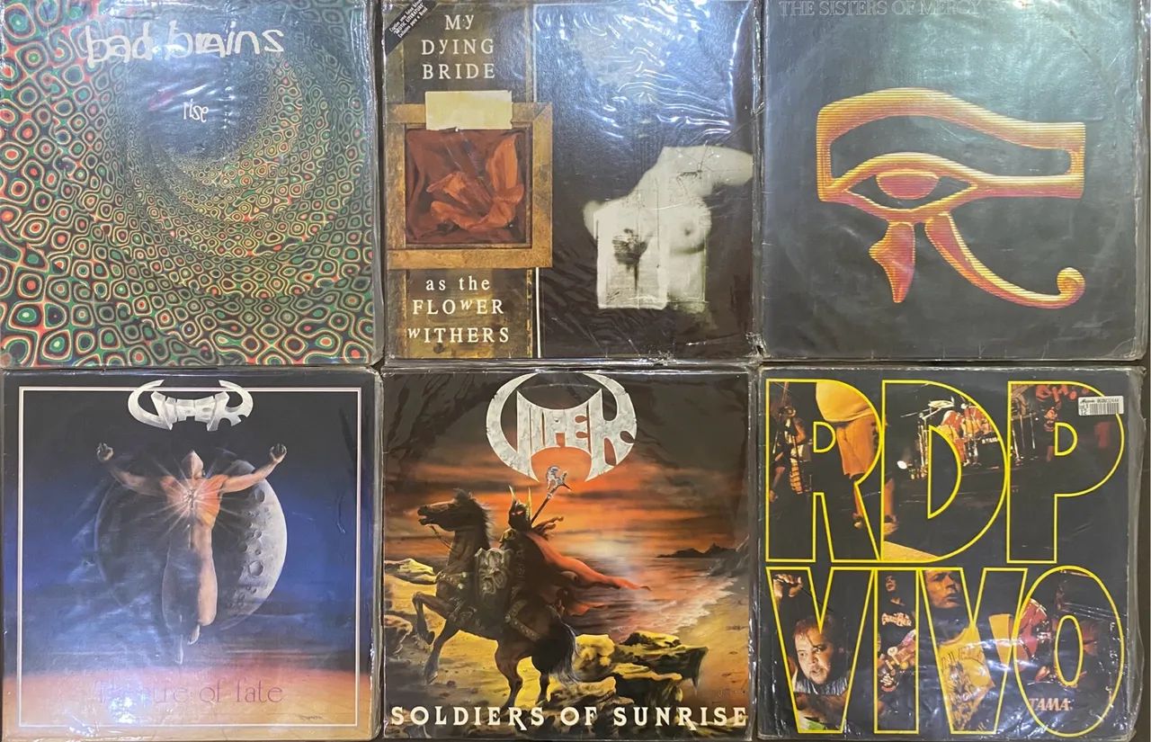 LPs Rock n roll e  hard core. Valores na descrição 