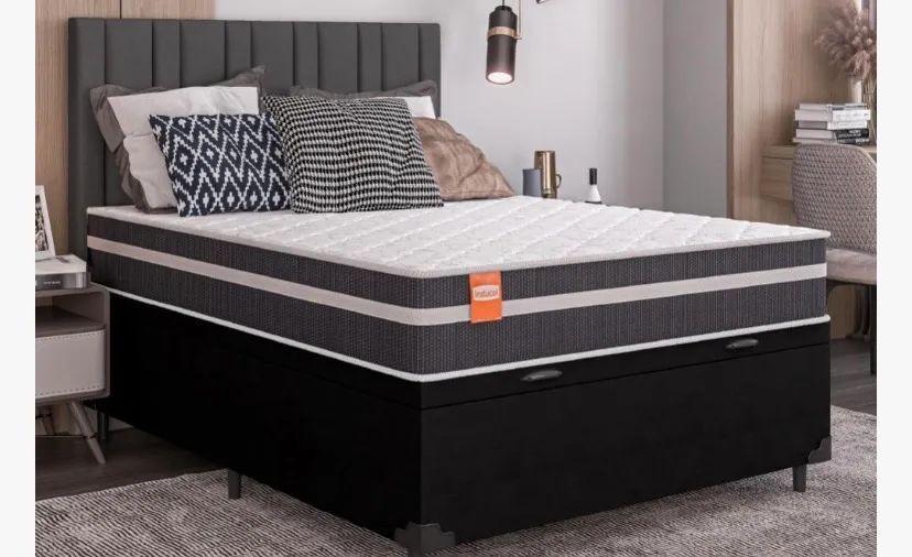 Cama de casal com baú e colchão  - Foto 2