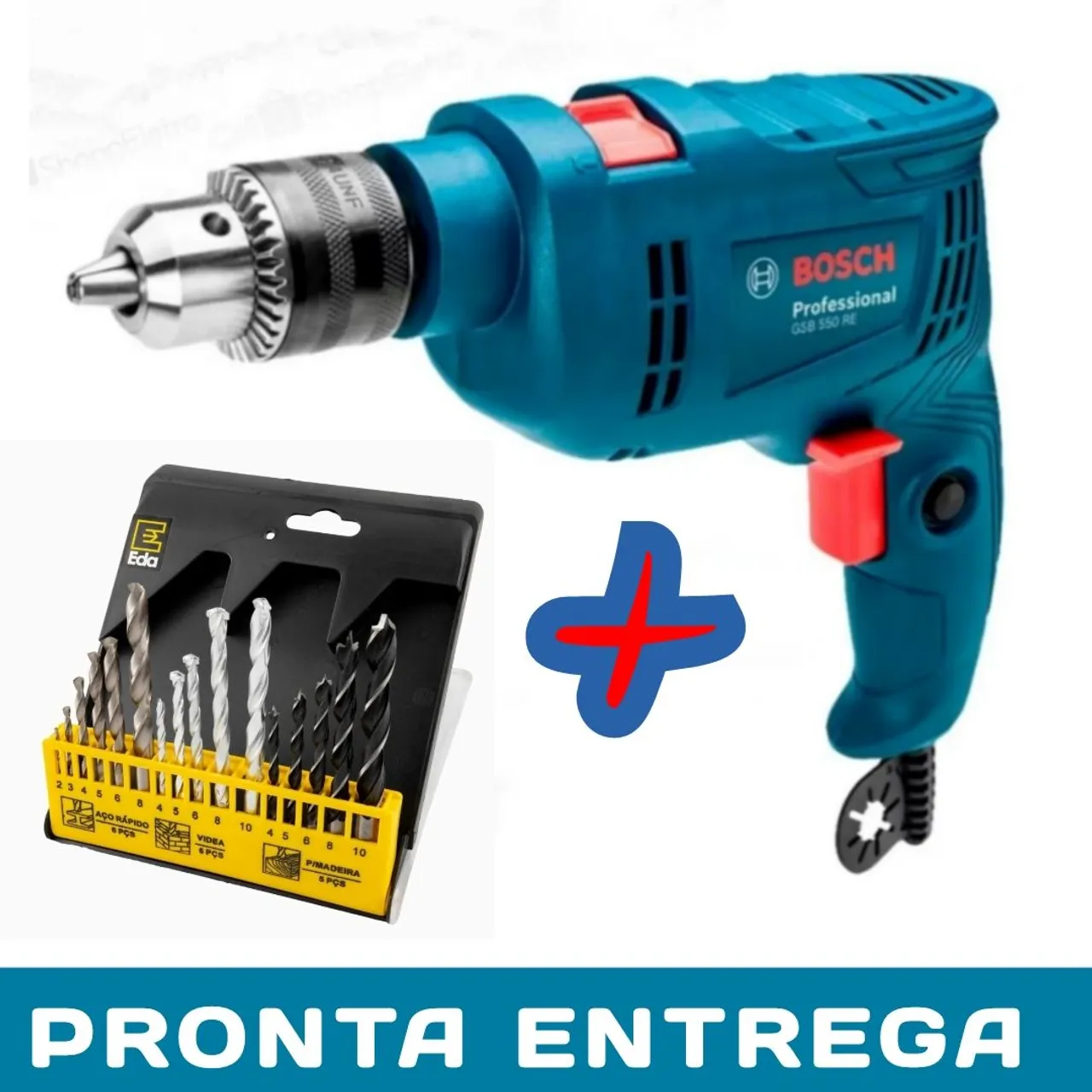 FURADEIRA BOCH 550W + KIT DE BROCAS