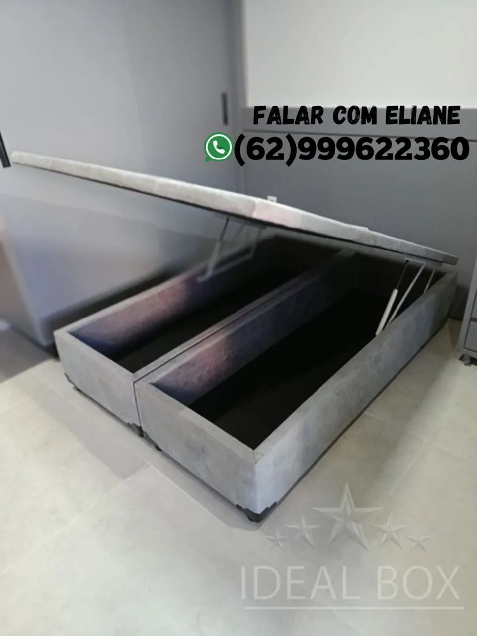 Box baú casal bi partido 1,38×188 - Ideal para otimizar seu espaço! - Foto 3