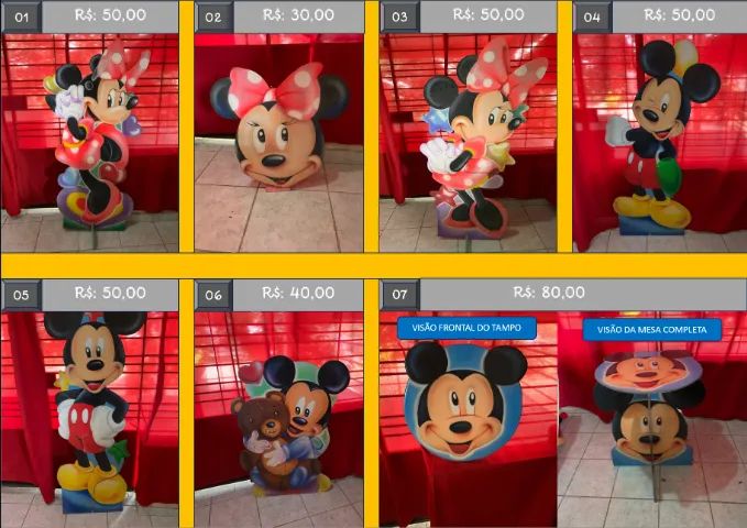 TOTENS DE FESTAS INFANTIS COM DIVERSOS TEMAS!!! MINNIE, MICKEY, FROZEM, HÉROIS....