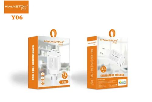 Carregador Três USB Y06 H'Maston