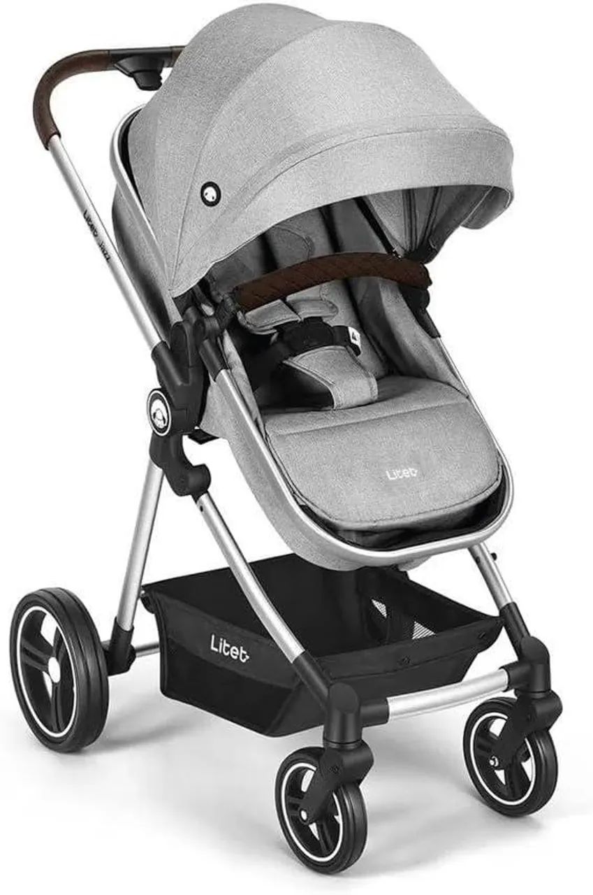 Carrinho Na Caixa Passeio 2 em 1 Assento Moisés 0-15 Kg Litet Jazz Cinza