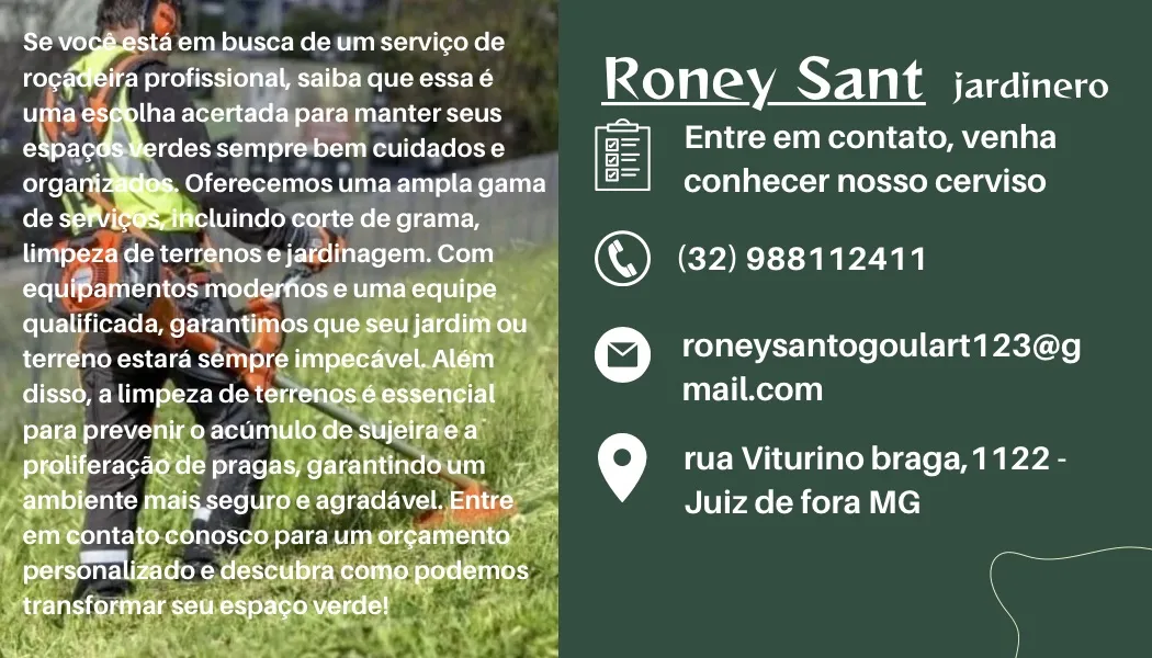Serviços de jardinagem e limpeza de terrenos