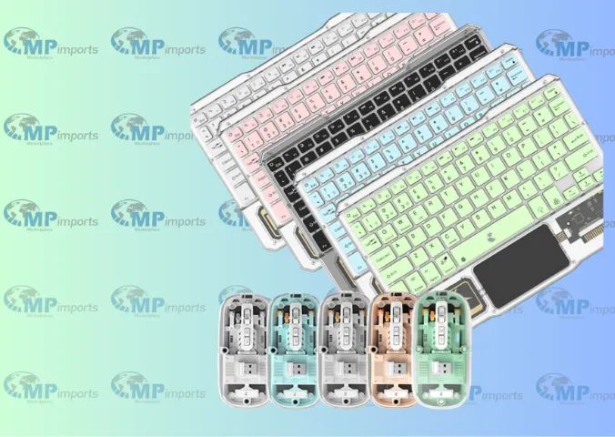 Loja MP Imports: Kit Teclado E Mouse Sem Fio Transparente Bluetooth - Foto 4