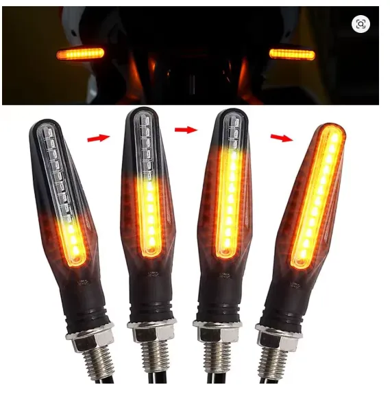 Kit com 4 setas de led sequencial para motos