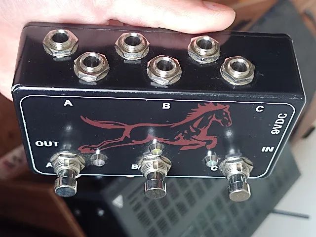 pedal ab abc looper loop box true bypass seletor de canal roteamento efeito guitarra voz