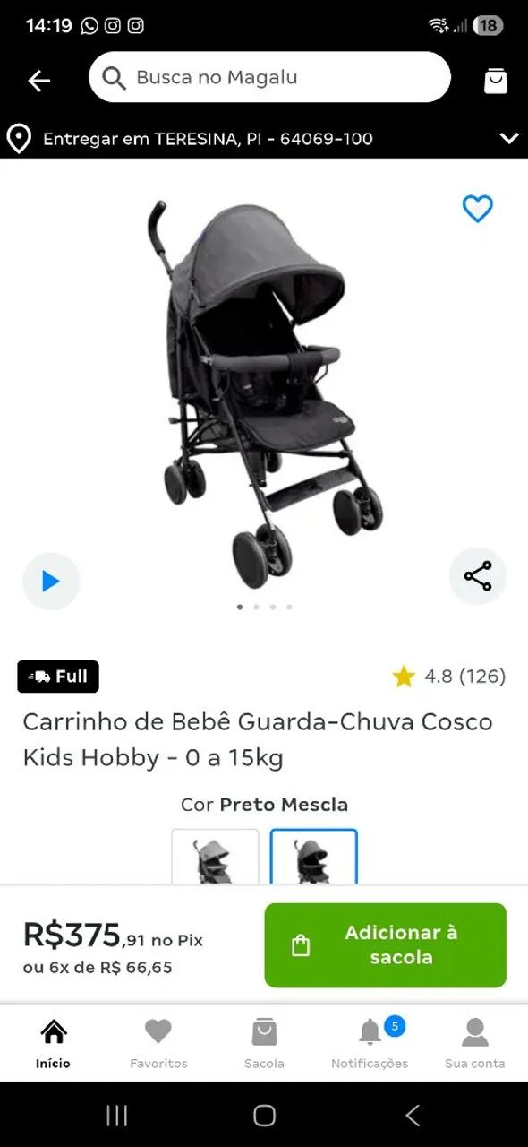 Carrinho de Bebê Hobby, Cosco Kids - Foto 3