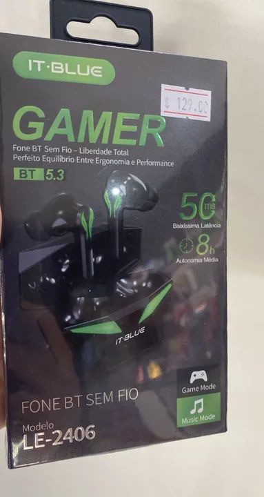 Fone de Ouvido Bluetooth -Gamer Elegante e Som Potente It Blue LE2406 - Loja Coimbra 