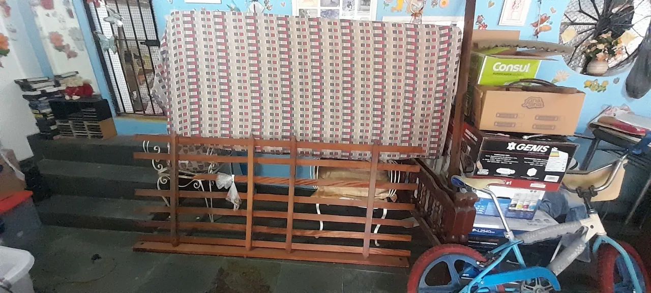 Cama e Colchao de Solteiro Extra Firme Ortobom nunca usados