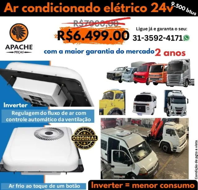 AR CONDICIONADO ELETRICO PARA CAMINHÃO 24V INVERTER 2 ANOS DE GARANTIA