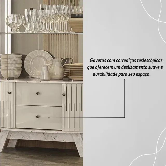 Cristaleira Moss Calacata/Off White - Foto 3