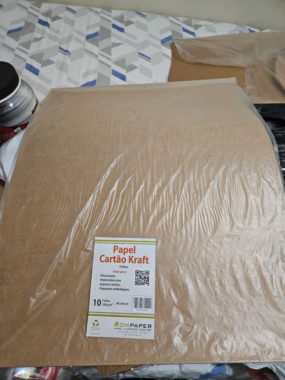 Papel cartão kraft 14 folhas 