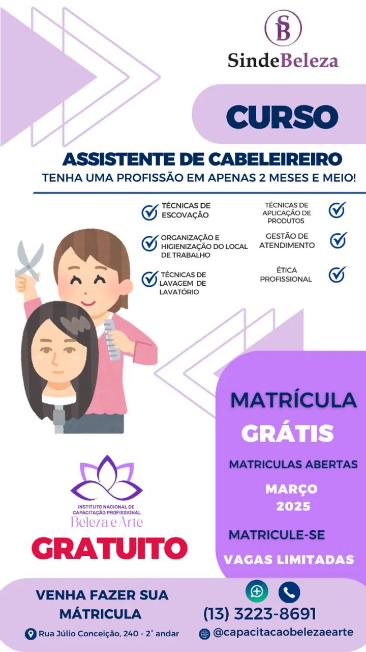 Curso de Assistente de Cabeleireiro 