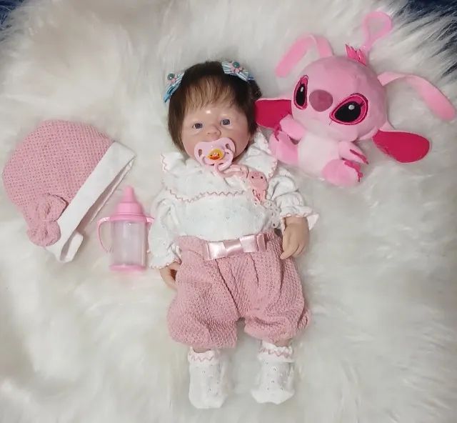 Boneca  bebê reborn  de Silicone Sólido Prematura  36 cm  - Foto 4
