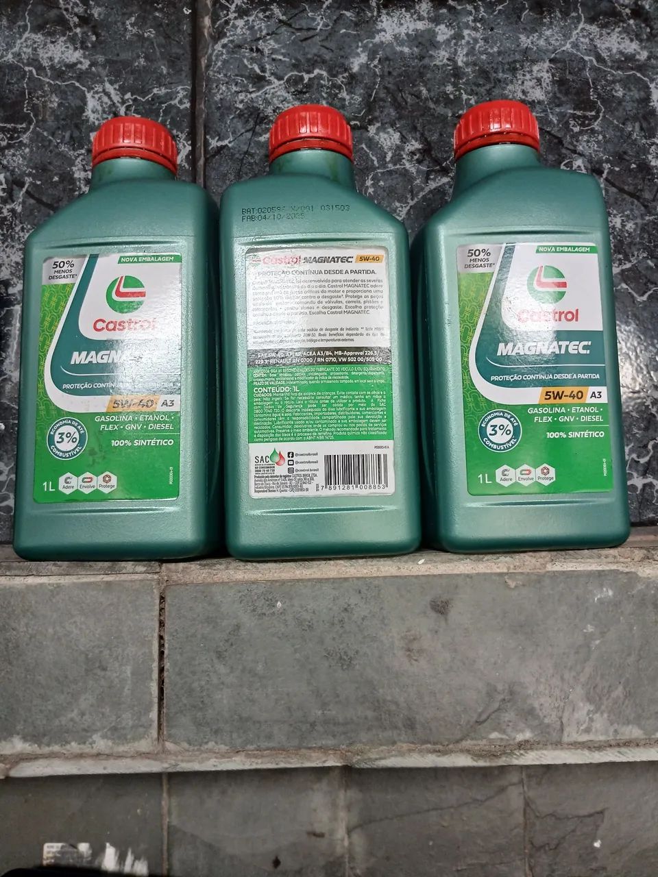 Óleo castrol usado 5w40