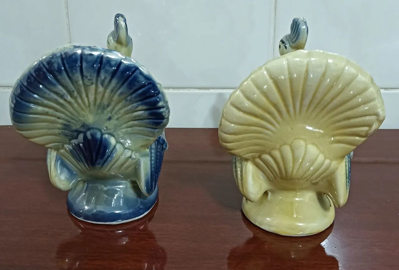 Belíssimos Casal Pavões Decorativos em Cerâmica *Anos 70* Vintage  - Foto 6