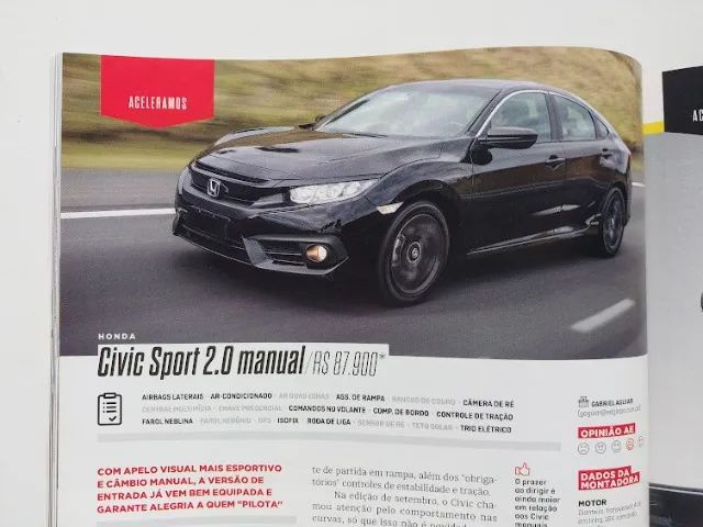 Honda Civic Sport manual 2017 - Revista Auto Esporte