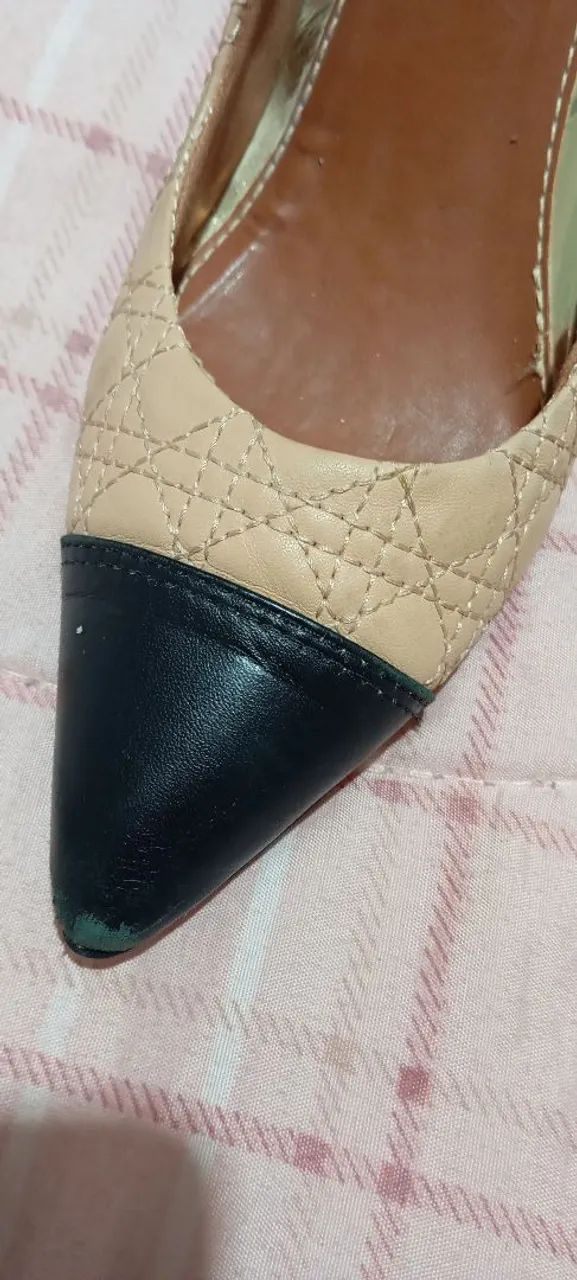 Scarpin Parô Brasil bege e preto 36 - Foto 5