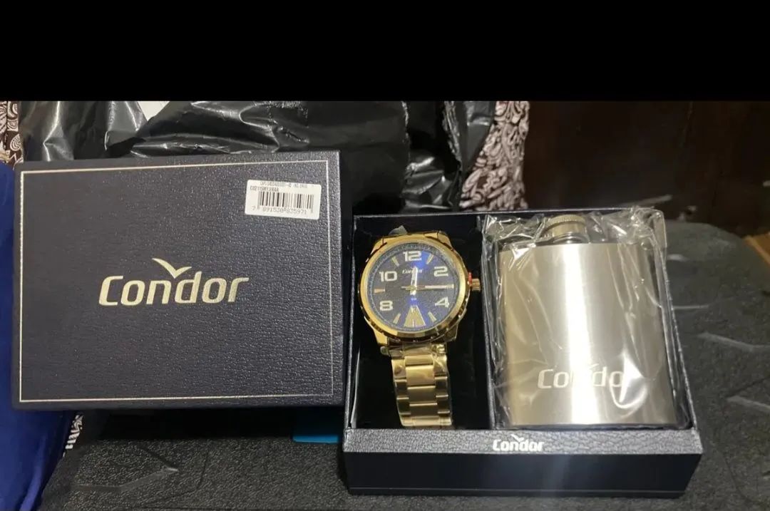 Relógio Condor Dourado e Cantil em Inox - Foto 2