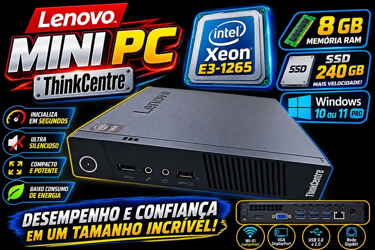 Mini Pc Lenovo com ativação do windows na BIOS 