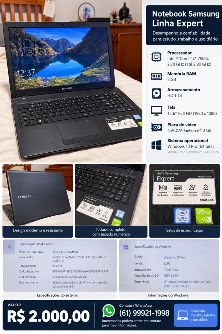 Notebook Samsung Expert Core i7 - Foto 5