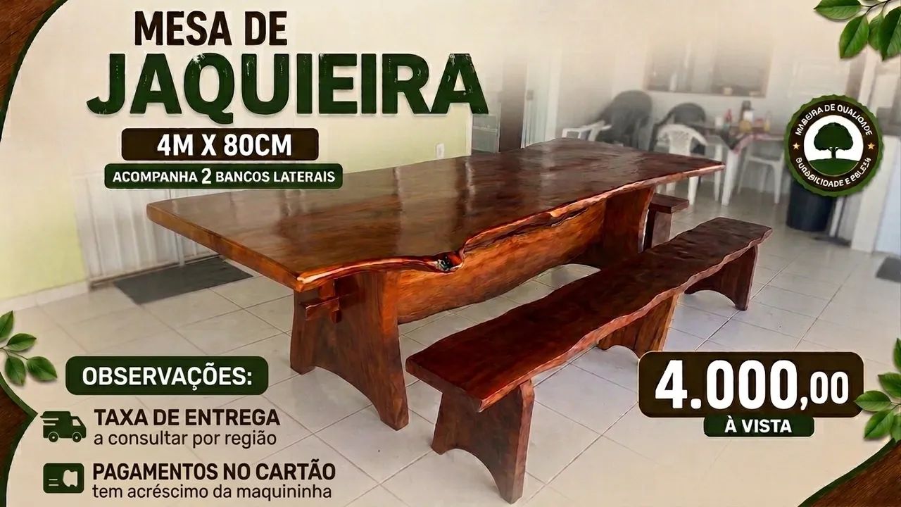 Mesas de jaqueira 