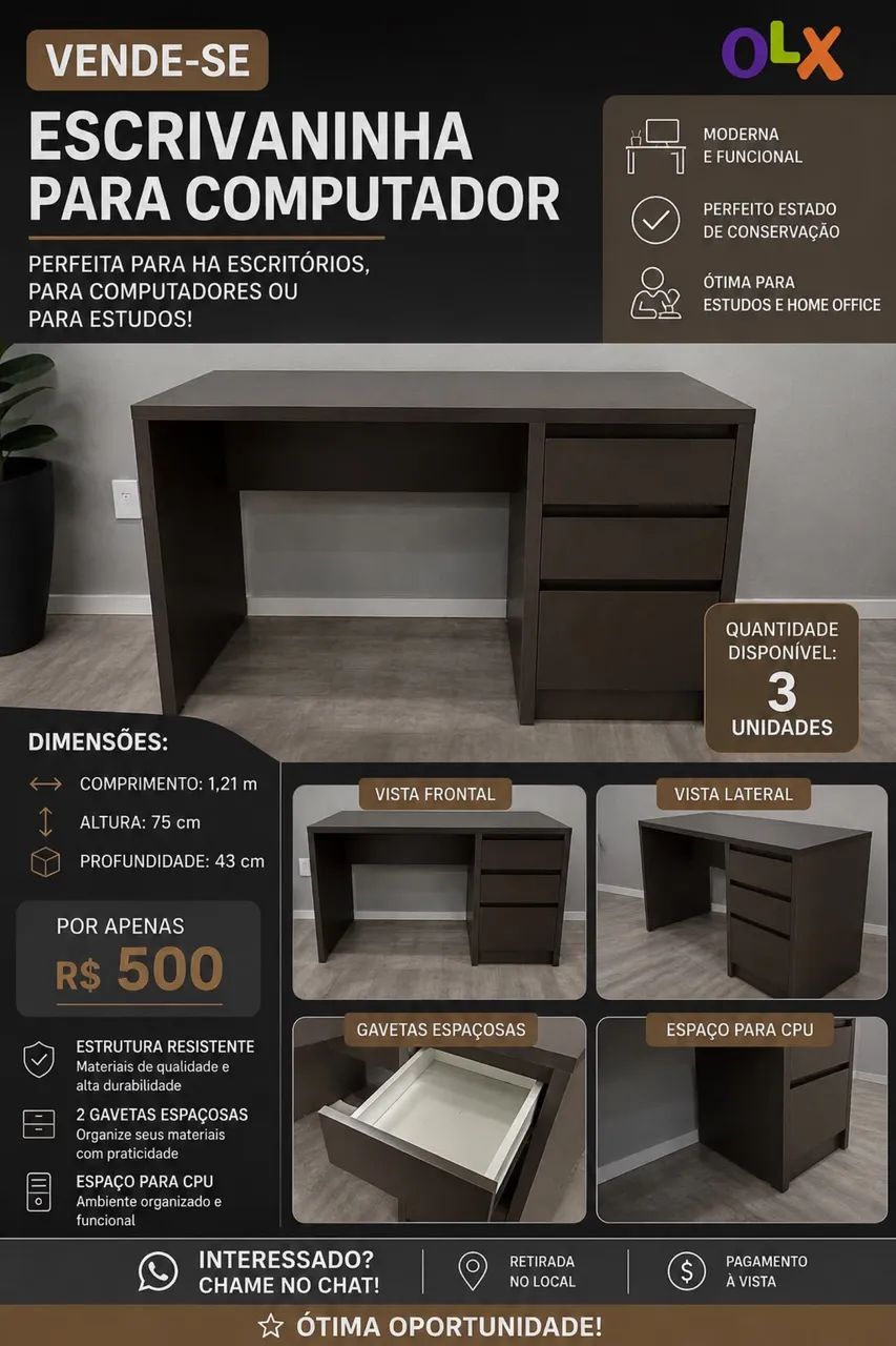 Escrivaninha para escritório 