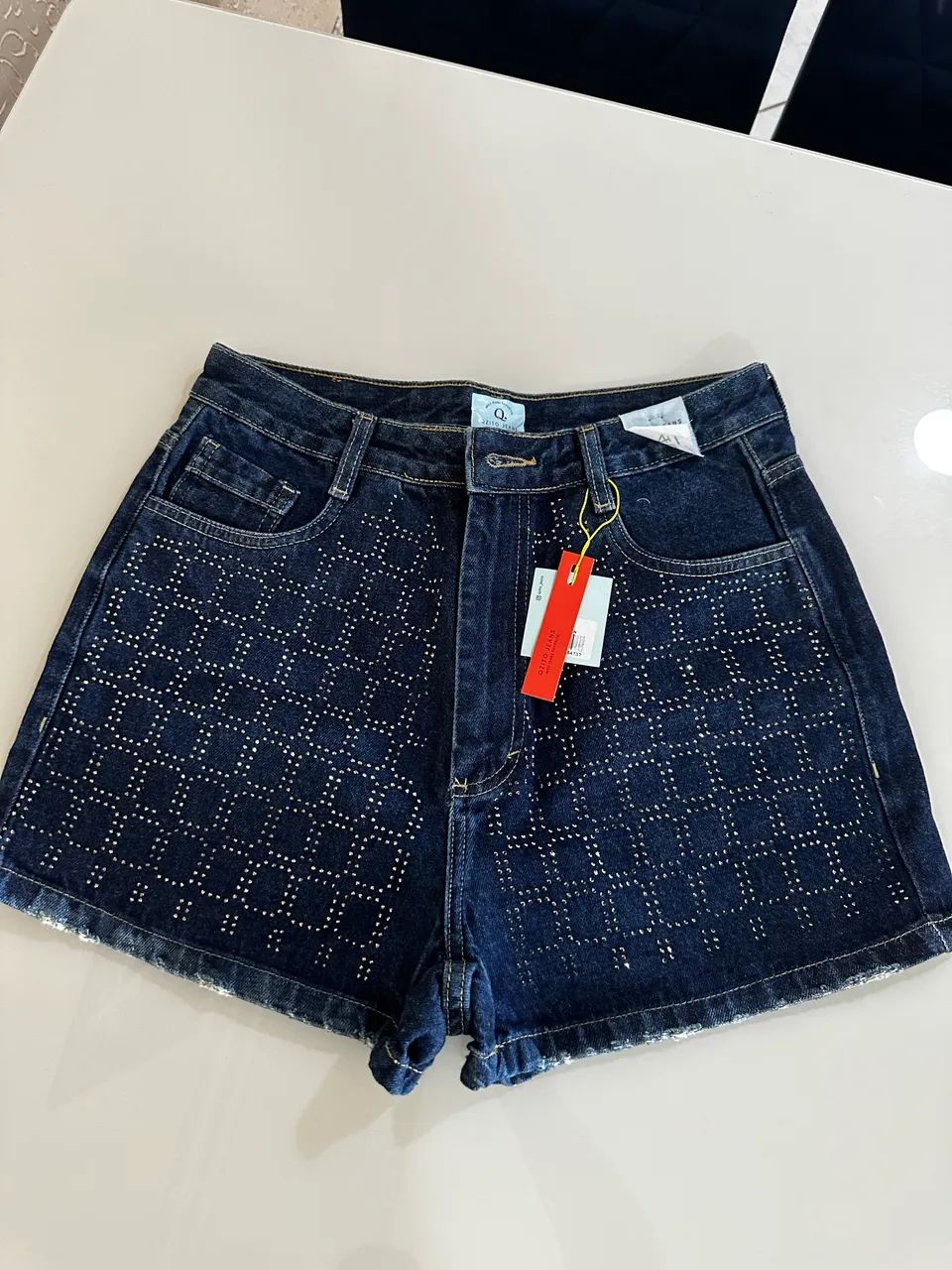 Short jeans com strass  - Foto 2